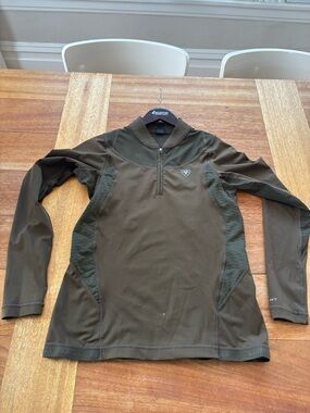 Ariat olive Long Sleeve Quarter Zip Athletic Top